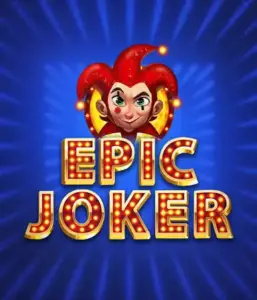 Enter the colorful world of the Epic Joker game by Relax Gaming, featuring a cheerful joker with a bright red hairstyle amid a sparkling blue background. This graphic captures the joy and humor of classic slots, ideal for players who enjoy a nostalgic touch, delivering a captivating adventure.