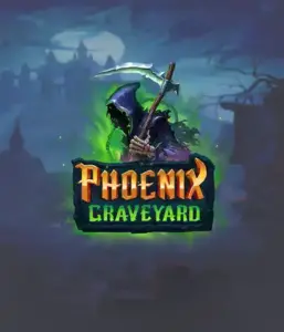 The eerie and atmospheric Phoenix Graveyard slot game interface by ELK Studios, featuring a mysterious graveyard setting. This image captures the slot's unique expanding reel feature, enhanced by its stunning symbols and dark theme. The artwork conveys the game's theme of rebirth and immortality, attractive for those drawn to legends.